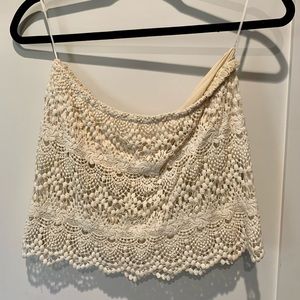 Cotton Candy Sleeveless Lace Crop Top